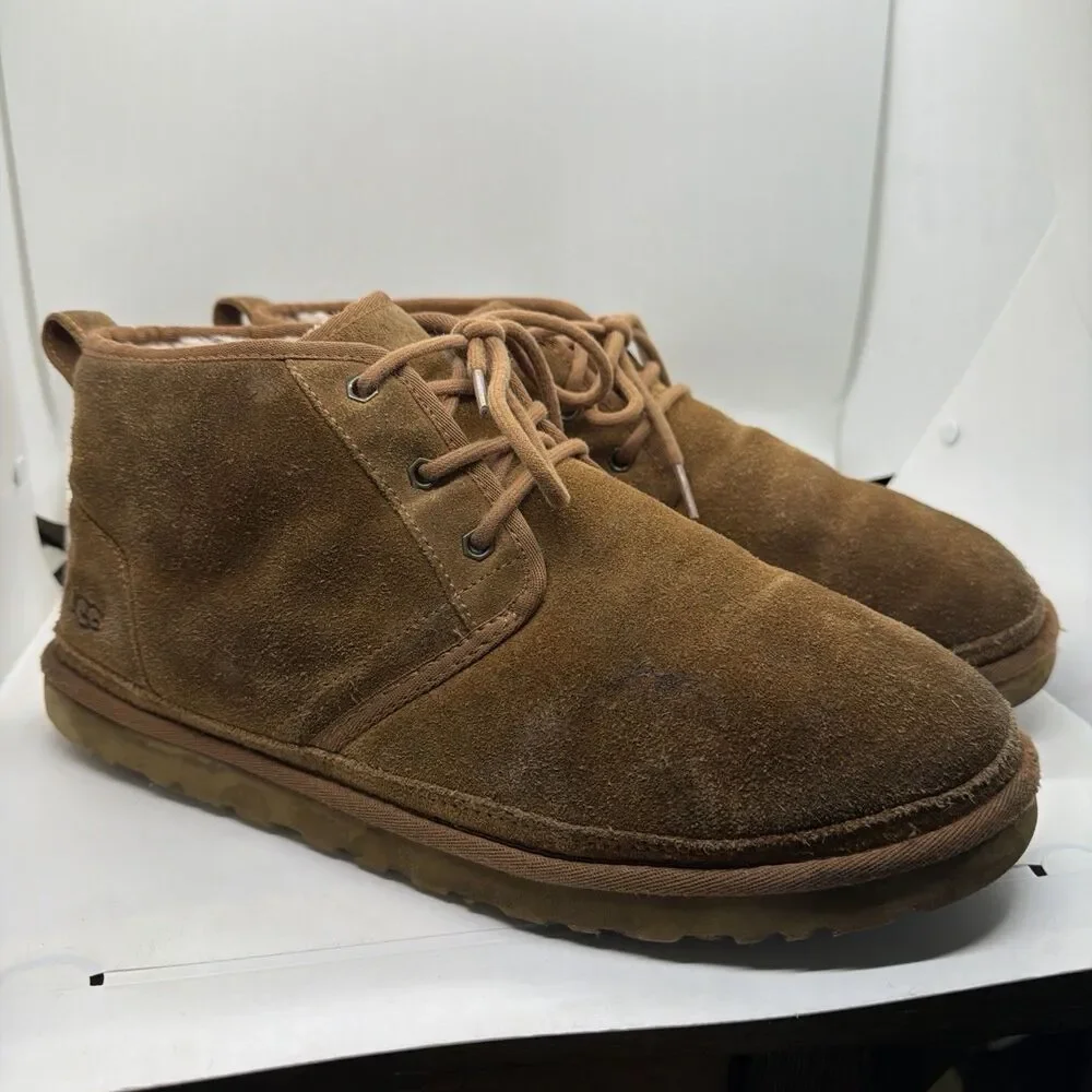 UGG Neumel Chukka Boots Men’s 13 Chestnut Brown Suede Shearling Lined 3236